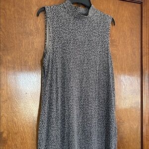 Liz Claiborne Black and Gray Patterned Midi Dress